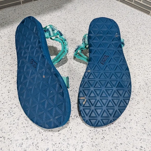 Teva Blue Green Teal Original Universal Sandal Walking Hiking Gorp Women's 8 - Picture 6 of 8